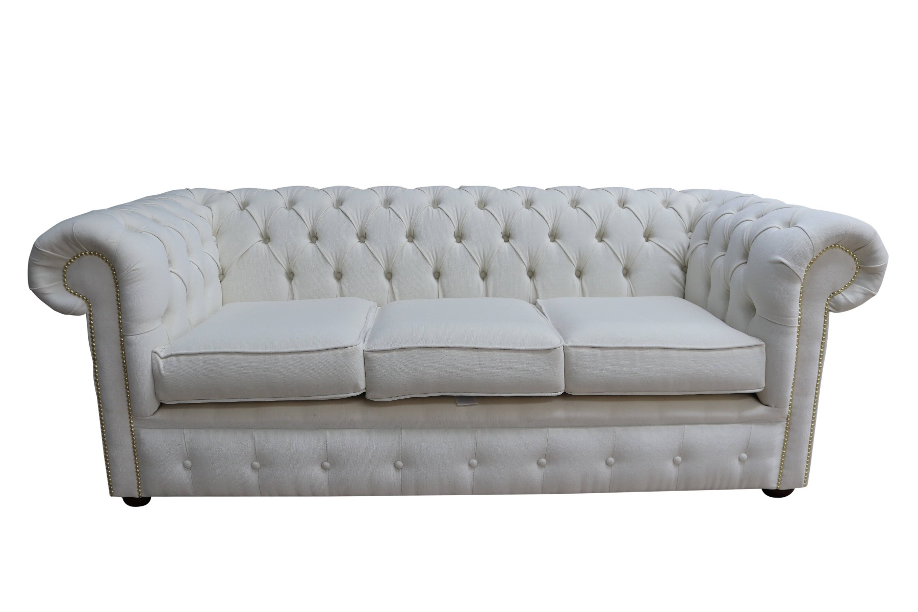 Product photograph of Chesterfield 3 Seater Sofa Pimlico Oyster Real Fabric In Classic Style from Chesterfield Sofas