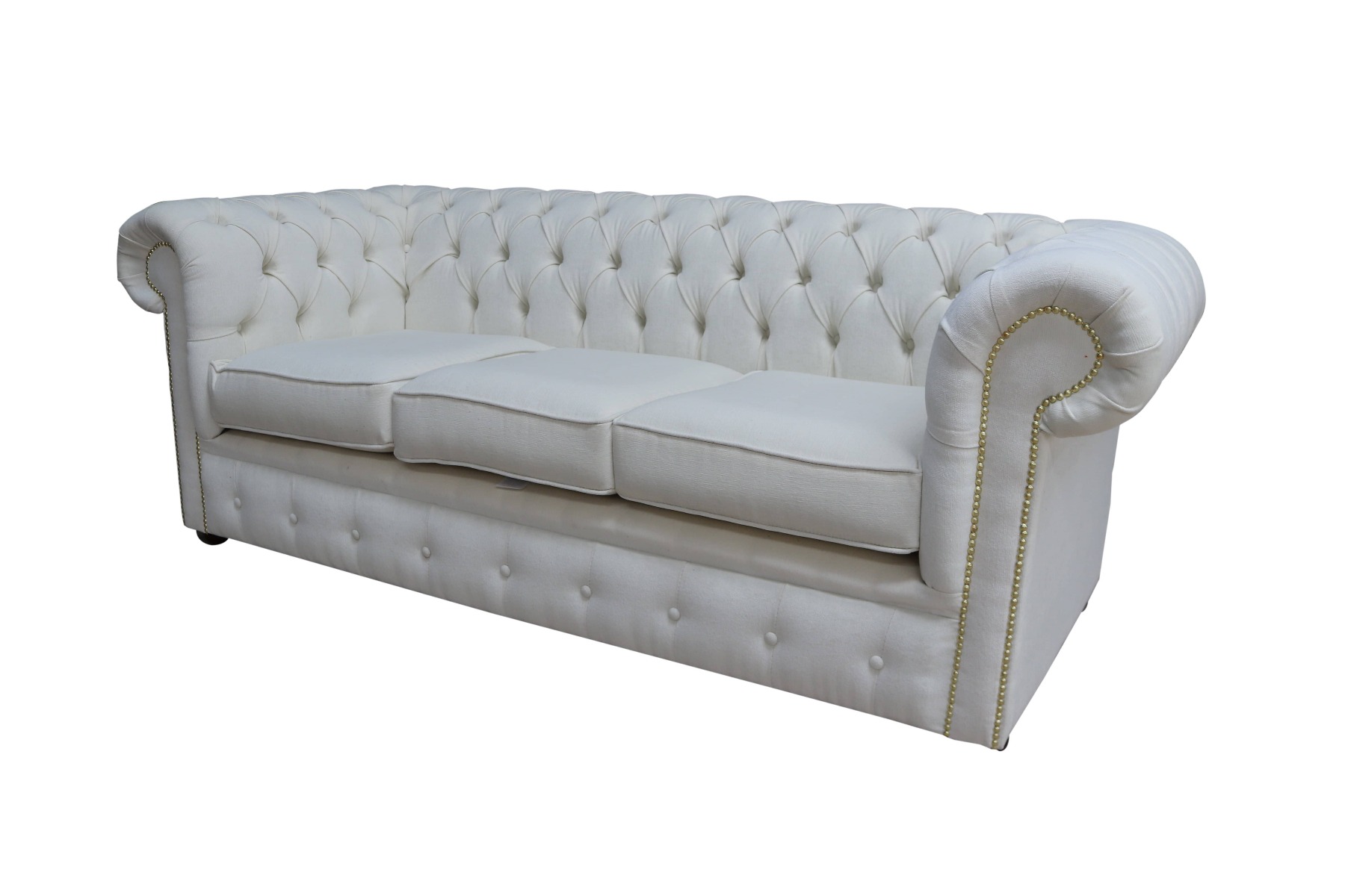 Product photograph of Chesterfield 3 Seater Sofa Pimlico Oyster Real Fabric In Classic Style from Chesterfield Sofas.