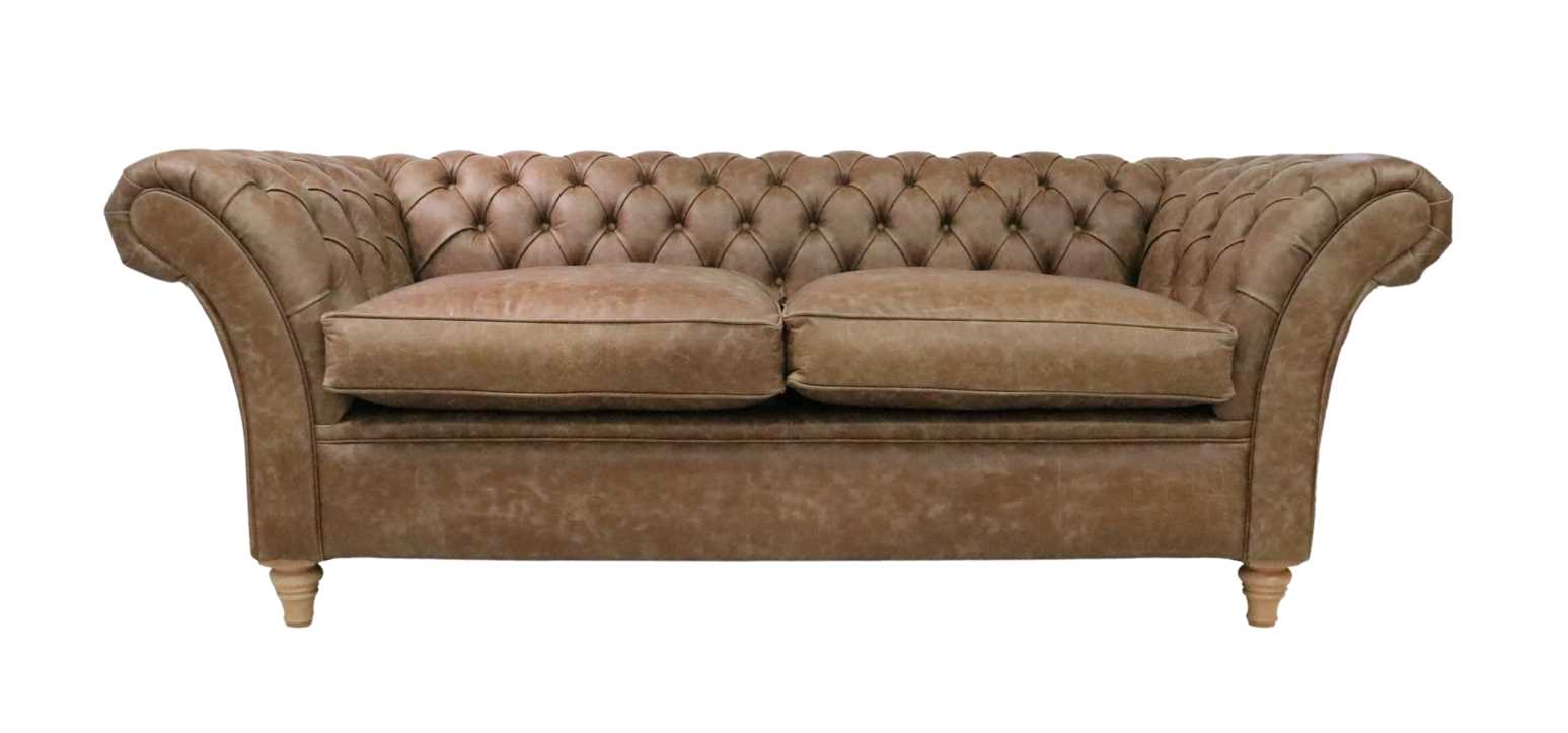 Product photograph of Chesterfield 3 Seater Sofa Settee Cracked Wax Tan Real Leather Balmoral Style from Chesterfield Sofas