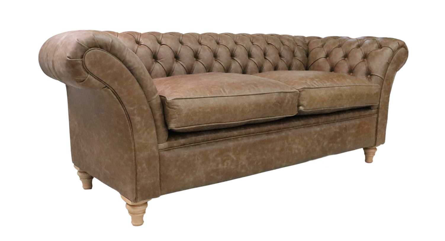 Product photograph of Chesterfield 3 Seater Sofa Settee Cracked Wax Tan Real Leather Balmoral Style from Chesterfield Sofas.