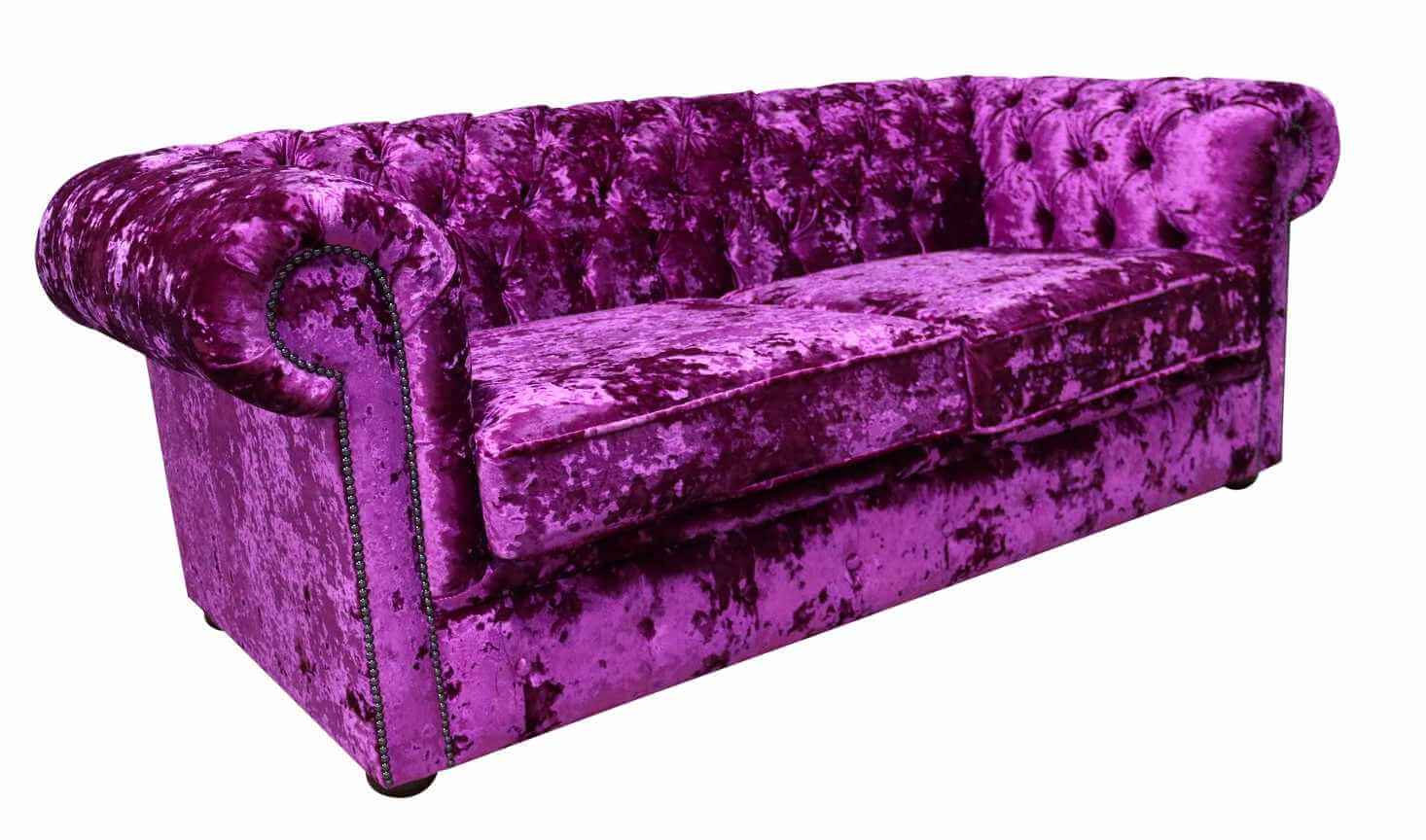 Product photograph of Chesterfield 3 Seater Sofa Settee Lustro Glamour Pink Velvet In Classic Style from Chesterfield Sofas.