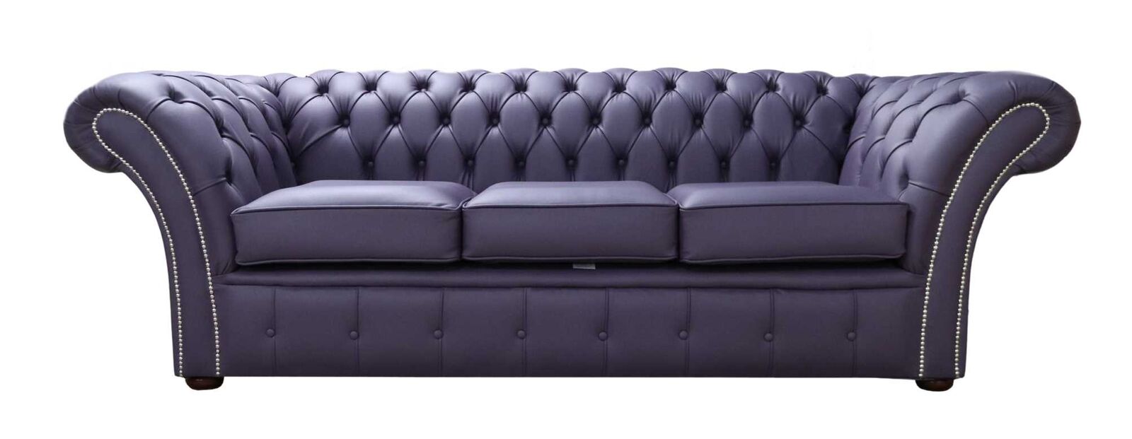 Product photograph of Chesterfield 3 Seater Sofa Settee Shelly Amethyst Purple Leather In Balmoral Style from Chesterfield Sofas