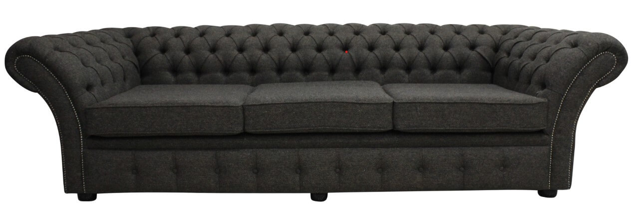 Product photograph of Chesterfield 4 Seater Sofa Harris Tweed Herringbone Peatland Wool In Balmoral Style from Chesterfield Sofas