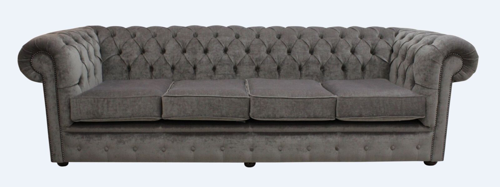 Product photograph of Chesterfield 4 Seater Sofa Settee Pimlico Bark Grey Fabric In Classic Style from Chesterfield Sofas
