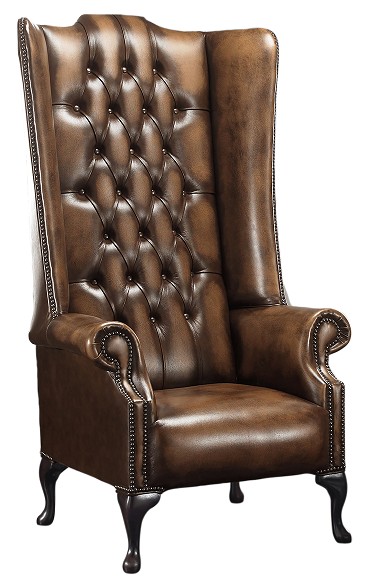 Product photograph of Chesterfield 5ft 1780 039 S High Back Wing Chair Antique Autumn Tan Leather In Soho Style from Chesterfield Sofas