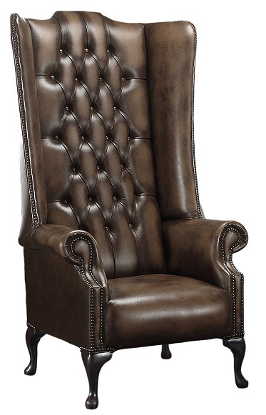 Product photograph of Chesterfield 5ft 1780 039 S High Back Wing Chair Antique Brown Leather In Soho Style from Chesterfield Sofas