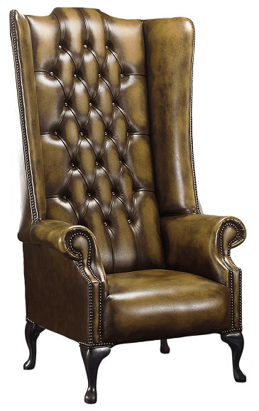 Product photograph of Chesterfield 5ft 1780 039 S High Back Wing Chair Antique Gold Leather In Soho Style from Chesterfield Sofas