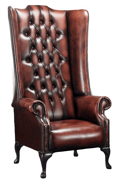 Product photograph of Chesterfield 5ft 1780 039 S High Back Wing Chair Antique Light Rust Leather In Soho Style from Chesterfield Sofas
