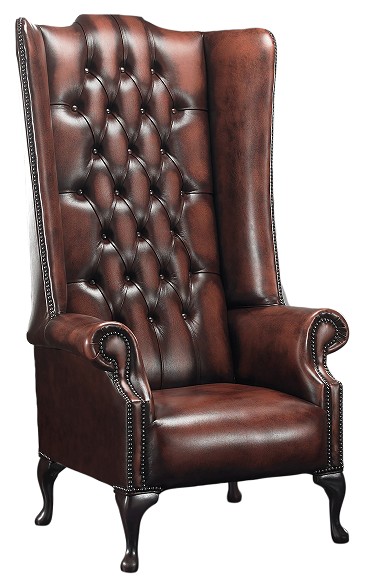Product photograph of Chesterfield 5ft 1780 039 S High Back Wing Chair Antique Rust Leather In Soho Style from Chesterfield Sofas