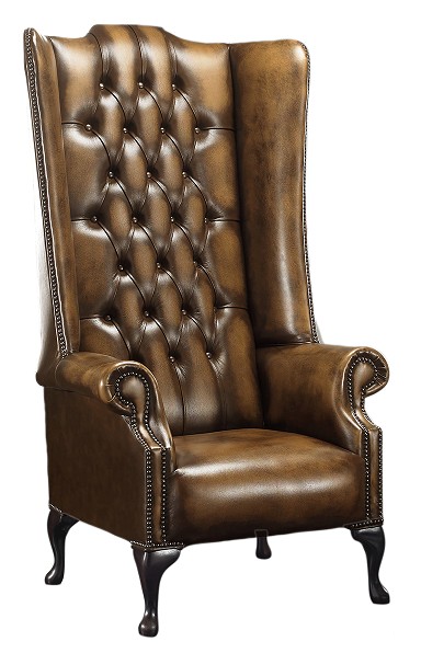 Product photograph of Chesterfield 5ft 1780 039 S High Back Wing Chair Antique Tan Leather In Soho Style from Chesterfield Sofas