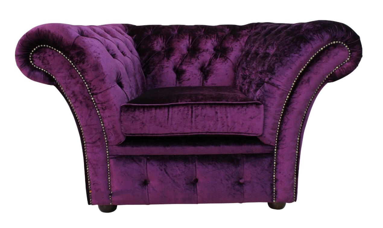 Product photograph of Chesterfield Armchair Boutique Amethyst Purple Velvet Fabric In Balmoral Style from Chesterfield Sofas