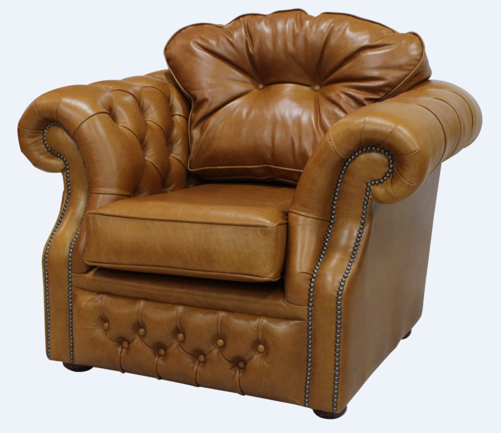 Product photograph of Chesterfield Armchair Old English Saddle Leather Bespoke In Era Style from Chesterfield Sofas.