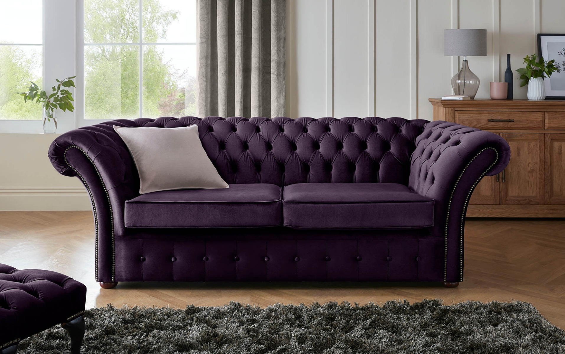 Product photograph of Chesterfield Beaumont 3 Seater Sofa Malta Amethyst 03 from Chesterfield Sofas