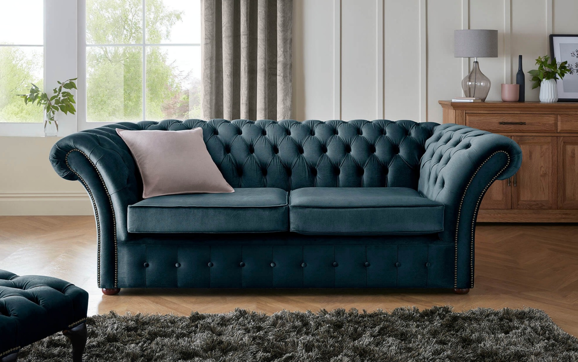 Product photograph of Chesterfield Beaumont 3 Seater Sofa Malta Peacock 04 from Chesterfield Sofas