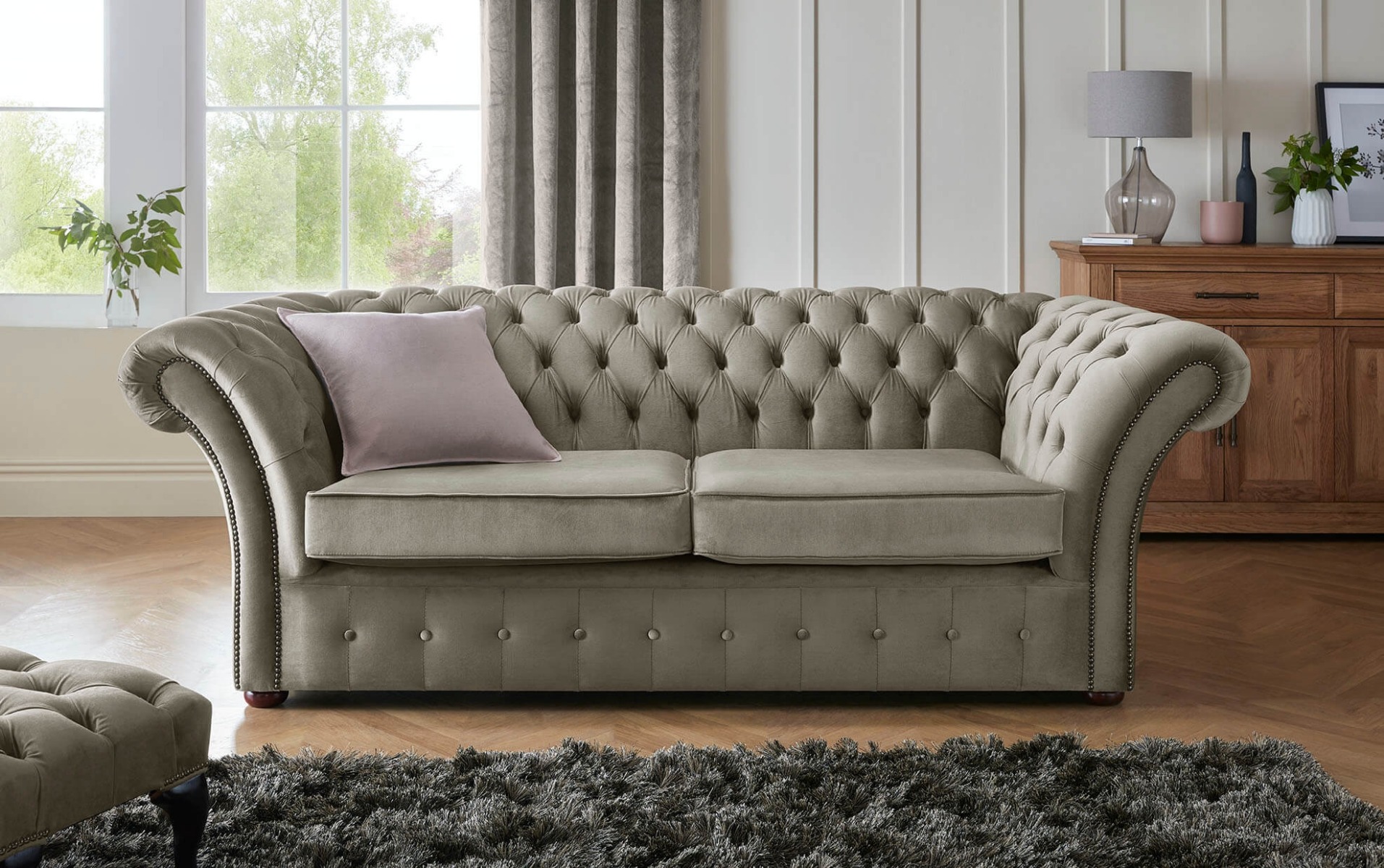 Product photograph of Chesterfield Beaumont 3 Seater Sofa Malta Putty 09 from Chesterfield Sofas