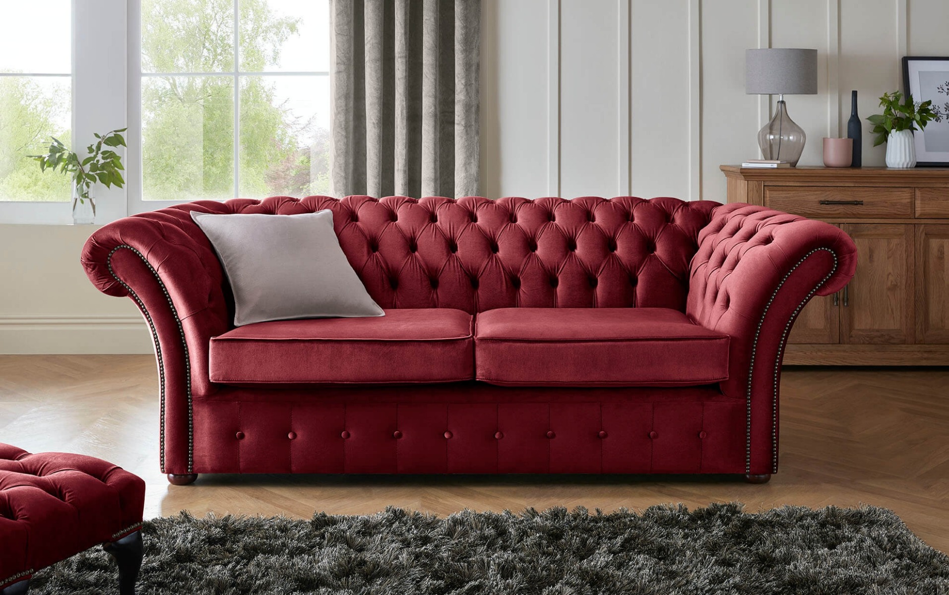 Product photograph of Chesterfield Beaumont 3 Seater Sofa Malta Red 14 from Chesterfield Sofas
