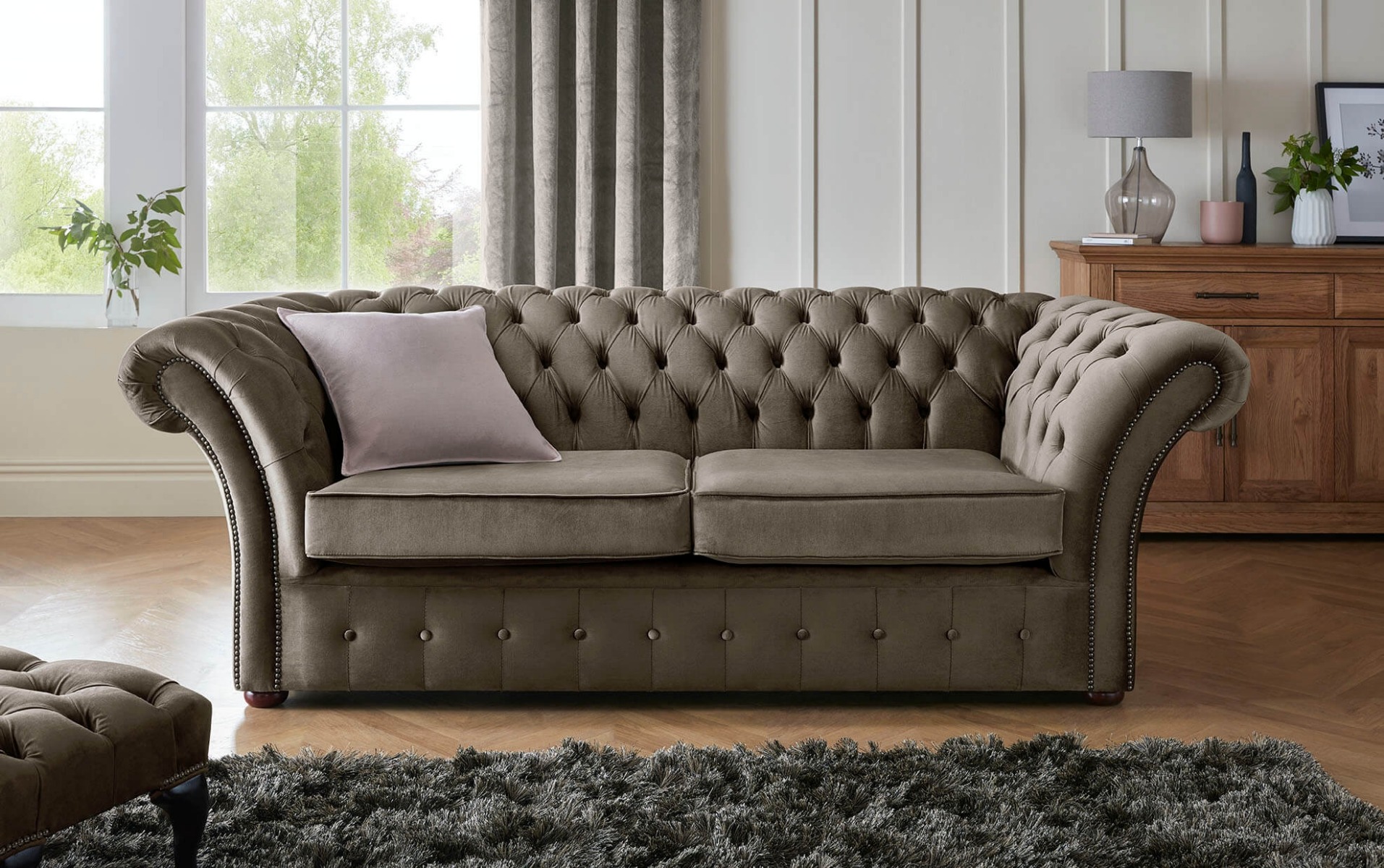 Product photograph of Chesterfield Beaumont 3 Seater Sofa Malta Taupe 08 from Chesterfield Sofas