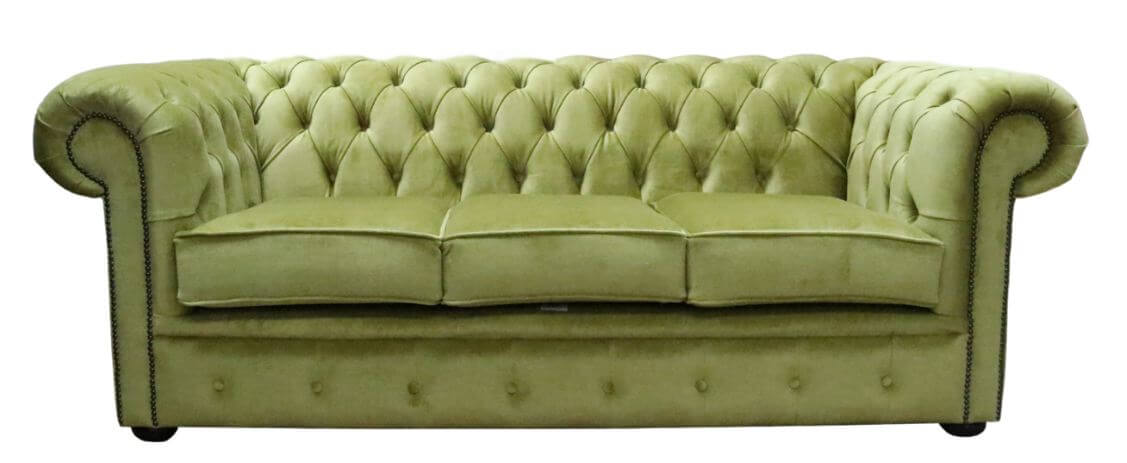 Product photograph of Chesterfield Genuine 3 Seater Sofa Settee Tuscany Pistachio Green In Classic Style from Chesterfield Sofas