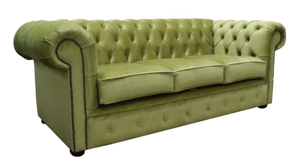 Product photograph of Chesterfield Genuine 3 Seater Sofa Settee Tuscany Pistachio Green In Classic Style from Chesterfield Sofas.