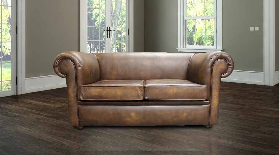 Product photograph of Chesterfield Handmade 1930 039 S 2 Seater Sofa Settee Antique Gold Real Leather In Classic Style from Chesterfield Sofas