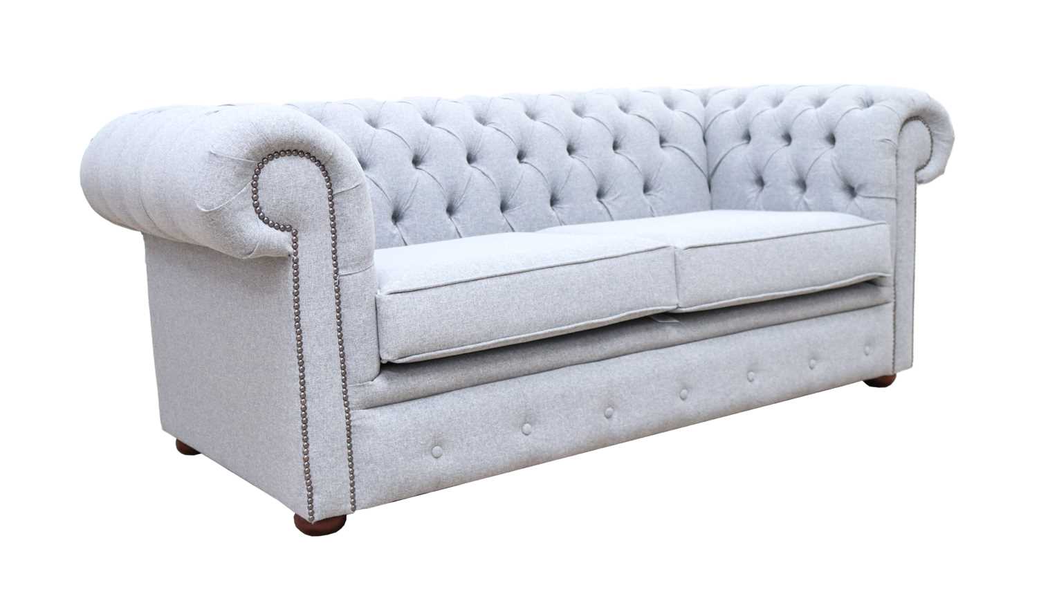 Product photograph of Chesterfield Handmade 2 5 Seater Sofa Catania Ash Grey Fabric In Classic Style from Chesterfield Sofas.