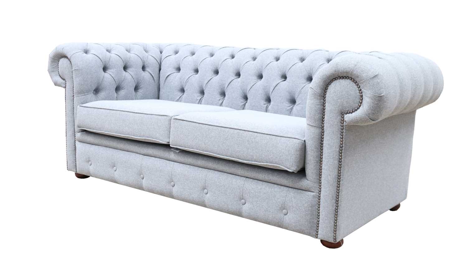Product photograph of Chesterfield Handmade 2 5 Seater Sofa Catania Ash Grey Fabric In Classic Style from Chesterfield Sofas.