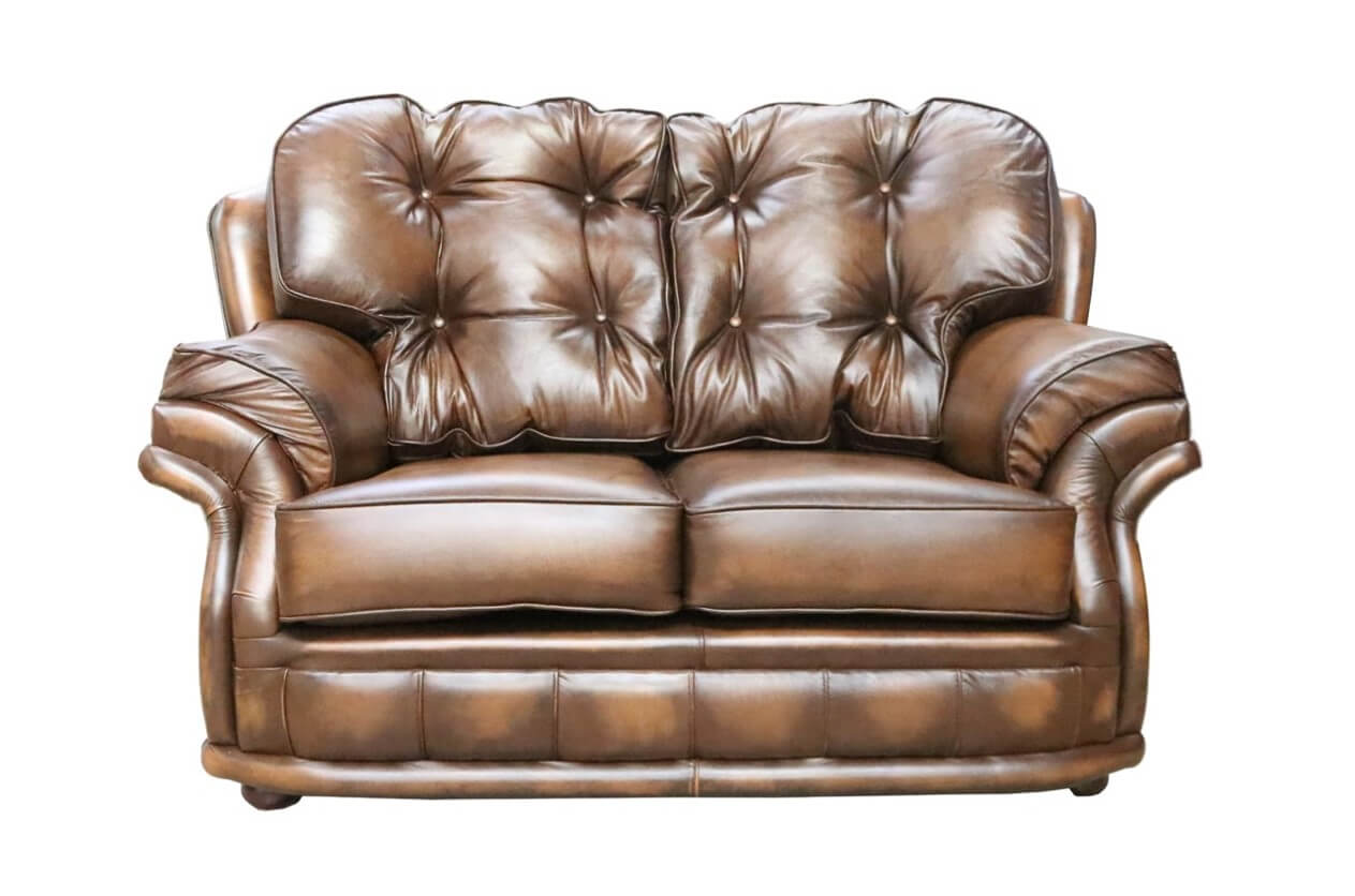 Product photograph of Chesterfield Handmade 2 Seater Settee Sofa Antique Tan Leather In Knightsbridge Style from Chesterfield Sofas