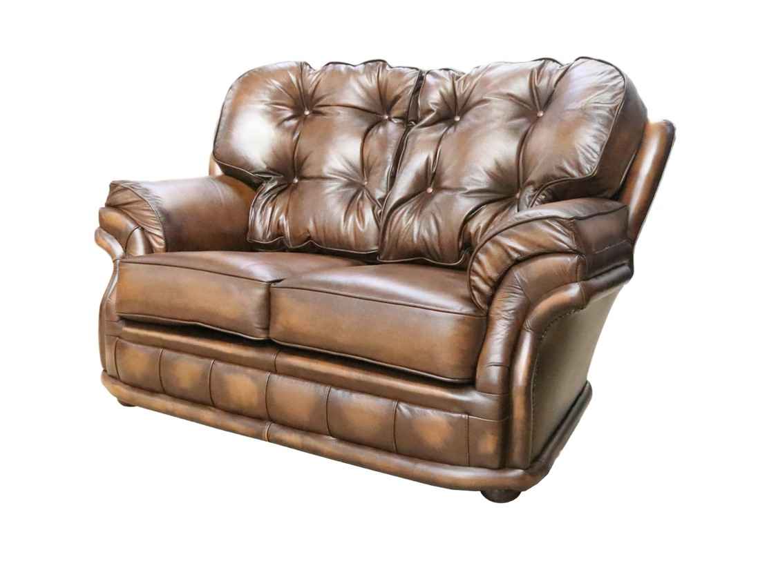 Product photograph of Chesterfield Handmade 2 Seater Settee Sofa Antique Tan Leather In Knightsbridge Style from Chesterfield Sofas.