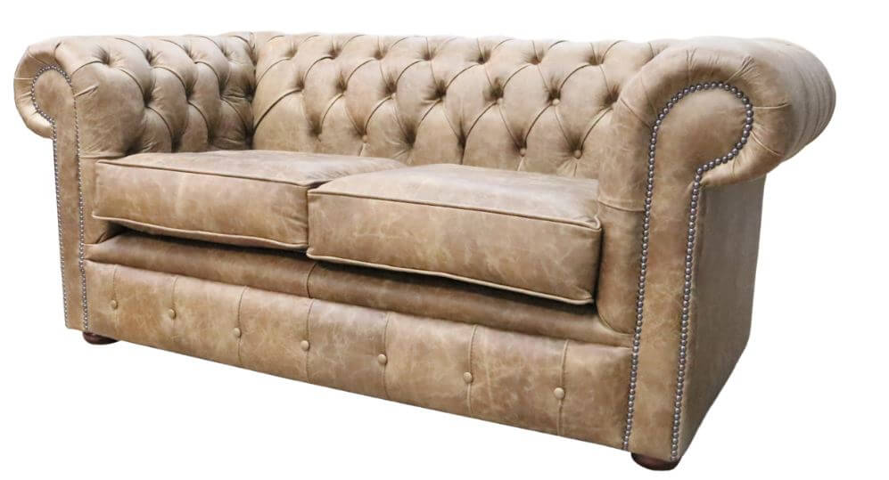 Product photograph of Chesterfield Handmade 2 Seater Settee Sofa Cracked Wax Tan Real Leather from Chesterfield Sofas.
