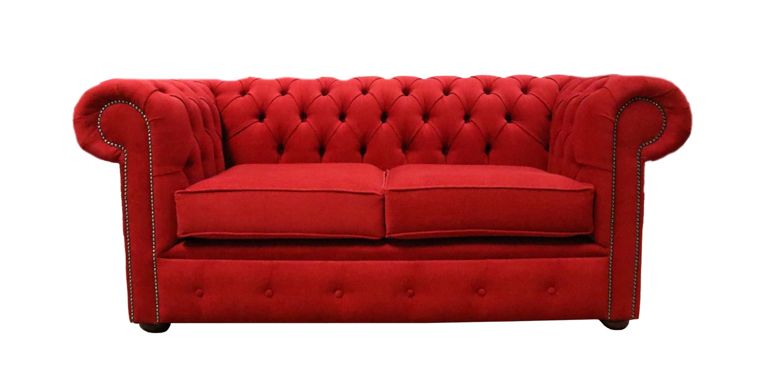 Product photograph of Chesterfield Handmade 2 Seater Sofa Cantare Cherry Red Easy Clean Fabric In Classic Style from Chesterfield Sofas