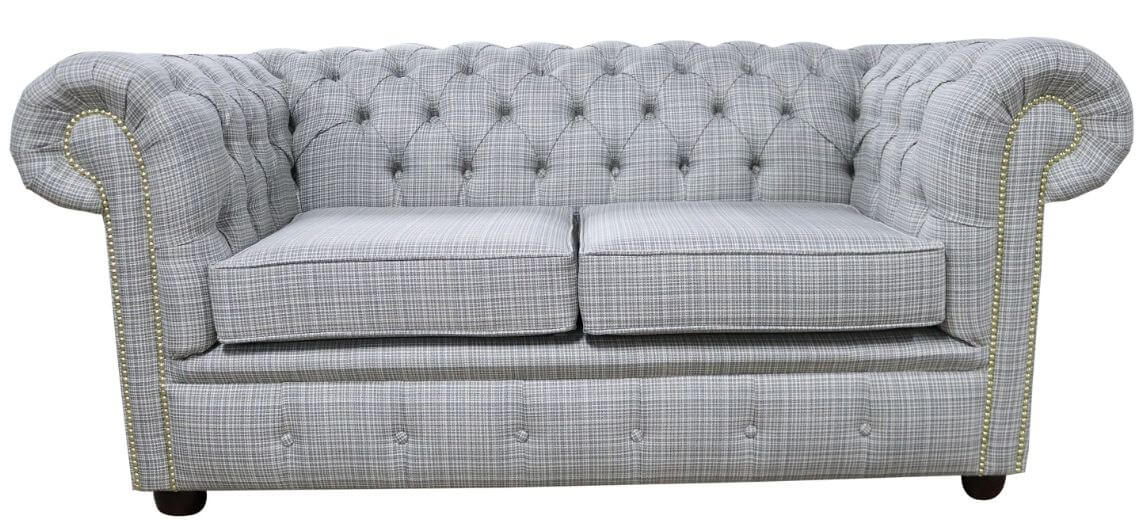 Product photograph of Chesterfield Handmade 2 Seater Sofa Rhona Dove Fabric In Classic Style from Chesterfield Sofas