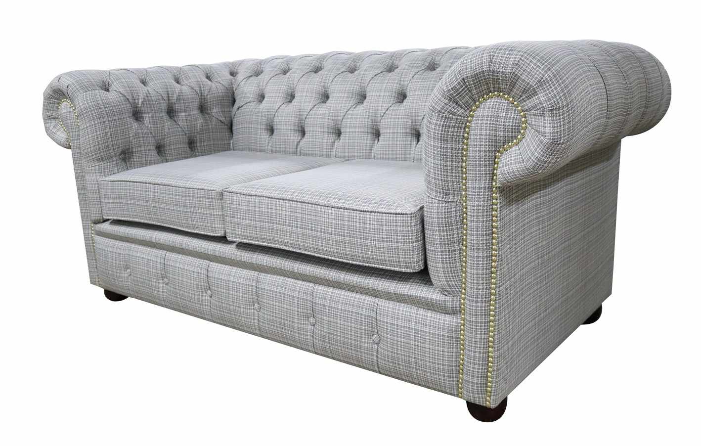 Product photograph of Chesterfield Handmade 2 Seater Sofa Rhona Dove Fabric In Classic Style from Chesterfield Sofas.