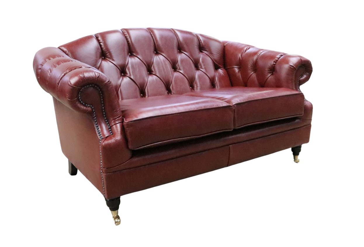 Product photograph of Chesterfield Handmade 2 Seater Sofa Settee Old English Chestnut Leather Victoria In Style from Chesterfield Sofas.