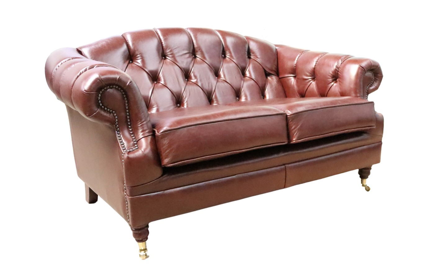Product photograph of Chesterfield Handmade 2 Seater Sofa Settee Old English Hazel Leather Victoria In Style from Chesterfield Sofas.