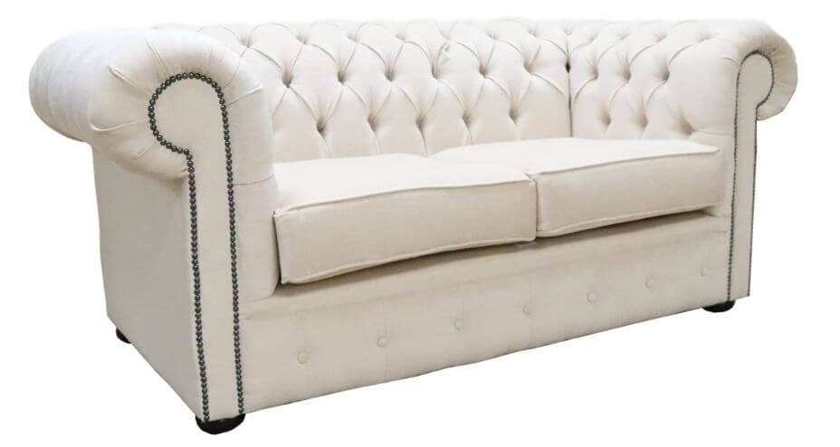Product photograph of Chesterfield Handmade 2 Seater Sofa Settee Pimlico Cream Fabric In Classic Style from Chesterfield Sofas.