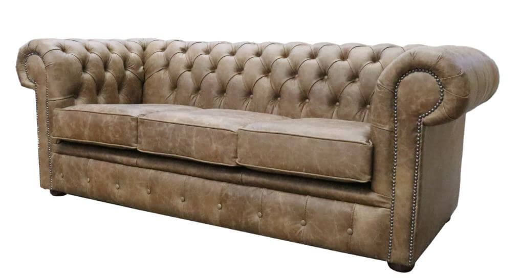 Product photograph of Chesterfield Handmade 3 Seater Settee Sofa Cracked Wax Tan Real Leather from Chesterfield Sofas.