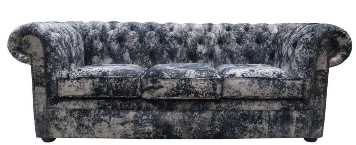 Product photograph of Chesterfield Handmade 3 Seater Sofa Abstract Print Soft Fabric In Classic Style from Chesterfield Sofas