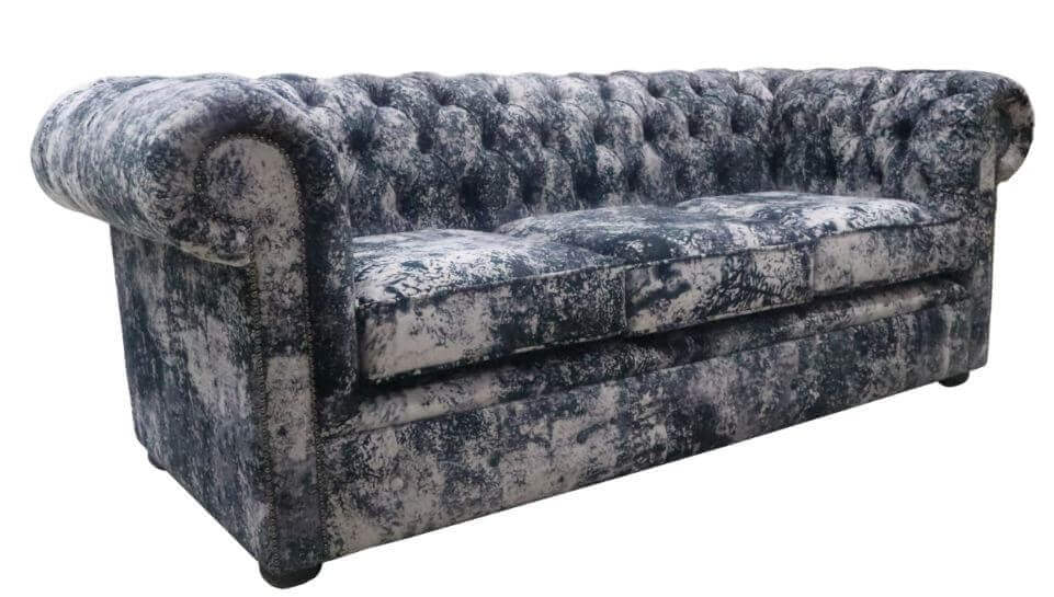 Product photograph of Chesterfield Handmade 3 Seater Sofa Abstract Print Soft Fabric In Classic Style from Chesterfield Sofas.
