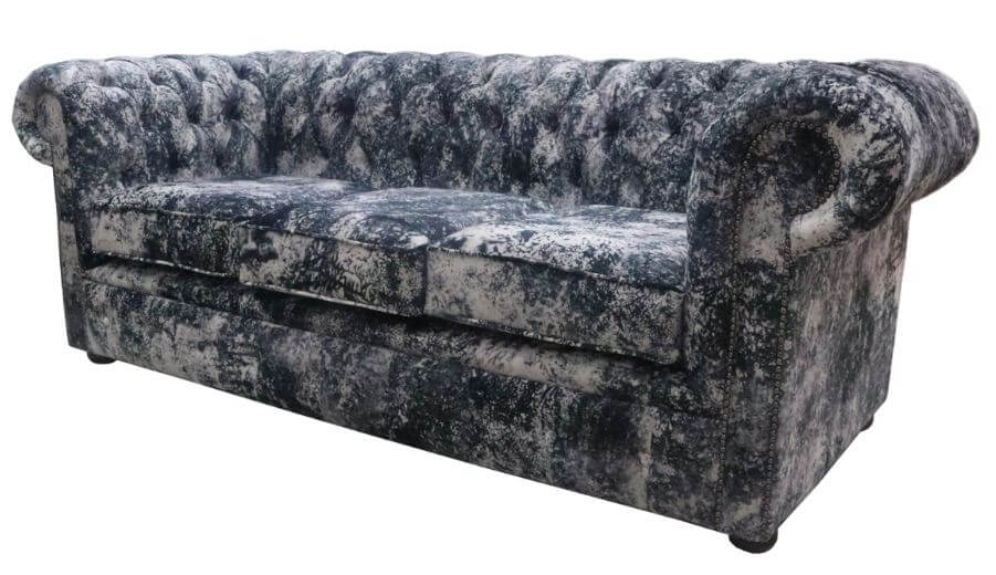 Product photograph of Chesterfield Handmade 3 Seater Sofa Abstract Print Soft Fabric In Classic Style from Chesterfield Sofas.