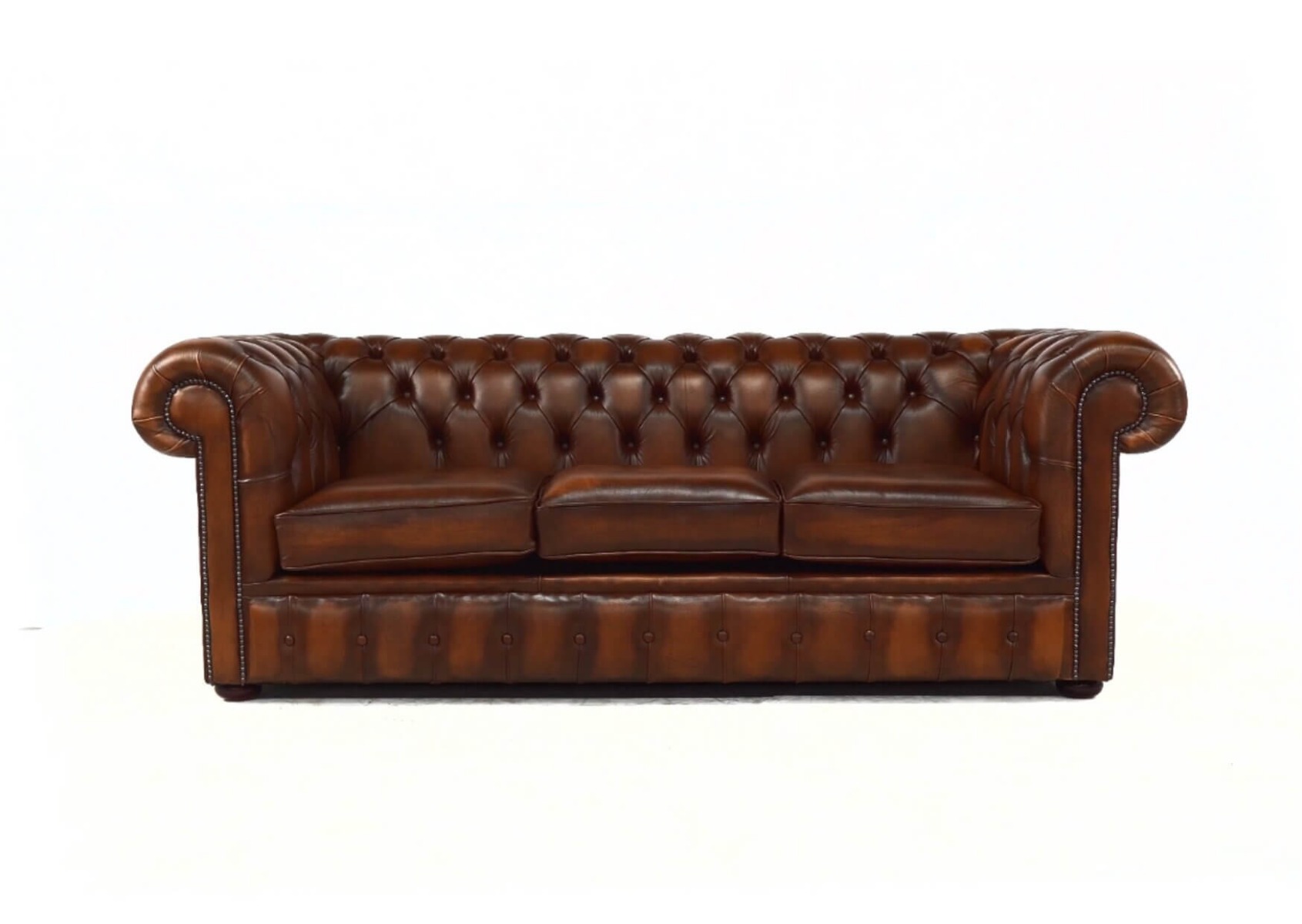 Product photograph of Chesterfield 3 Seater Antique Tan Real Leather Sofa Bespoke In Classic Style from Chesterfield Sofas.