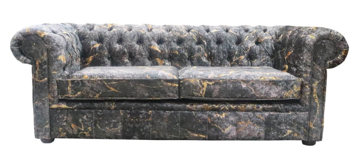 Product photograph of Chesterfield Handmade 3 Seater Sofa Marble Print Soft Fabric In Classic Style from Chesterfield Sofas