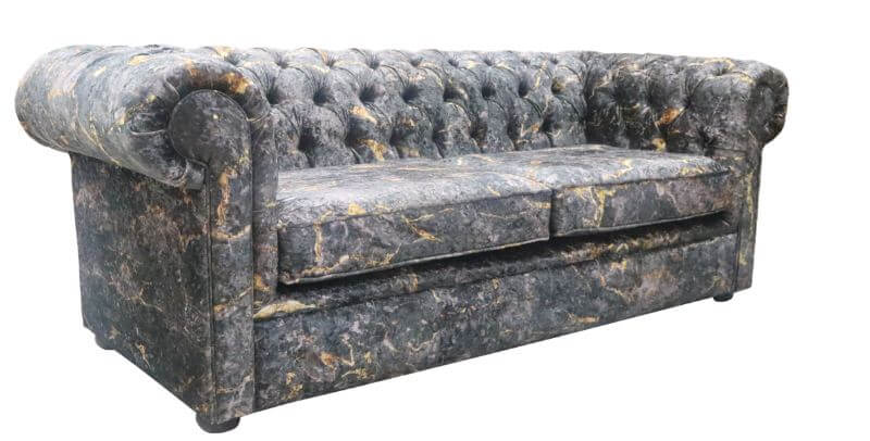 Product photograph of Chesterfield Handmade 3 Seater Sofa Marble Print Soft Fabric In Classic Style from Chesterfield Sofas.