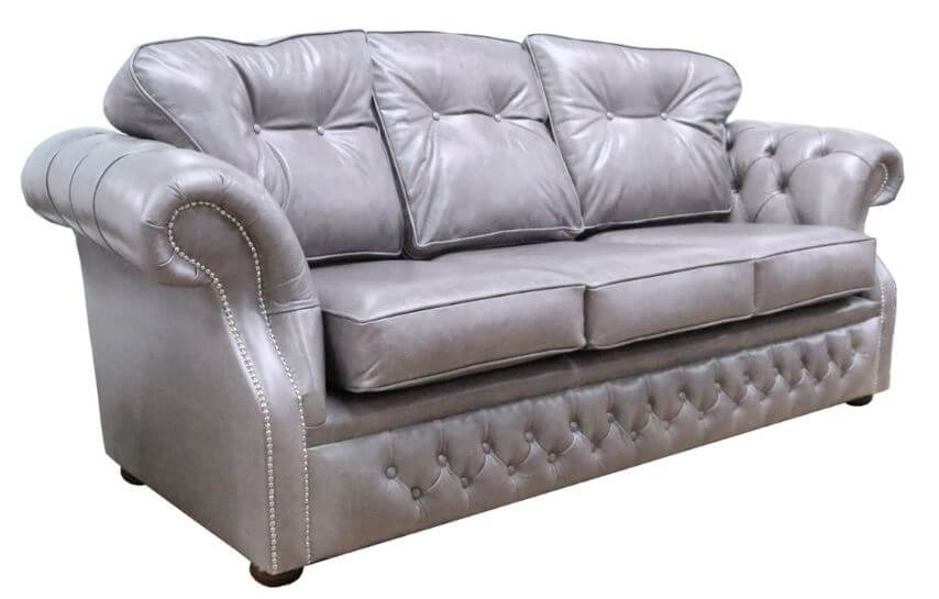 Product photograph of Chesterfield Handmade 3 Seater Sofa Old English Lead Leather In Era Style from Chesterfield Sofas
