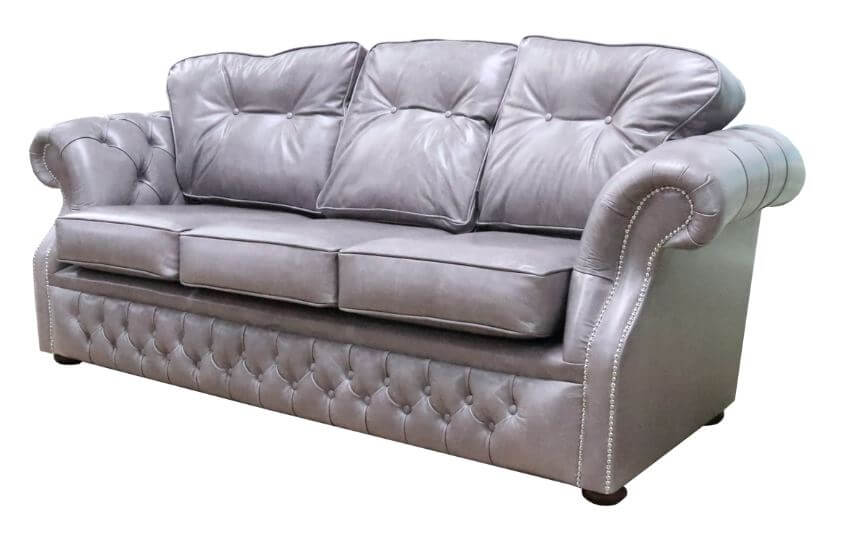 Product photograph of Chesterfield Handmade 3 Seater Sofa Old English Lead Leather In Era Style from Chesterfield Sofas.