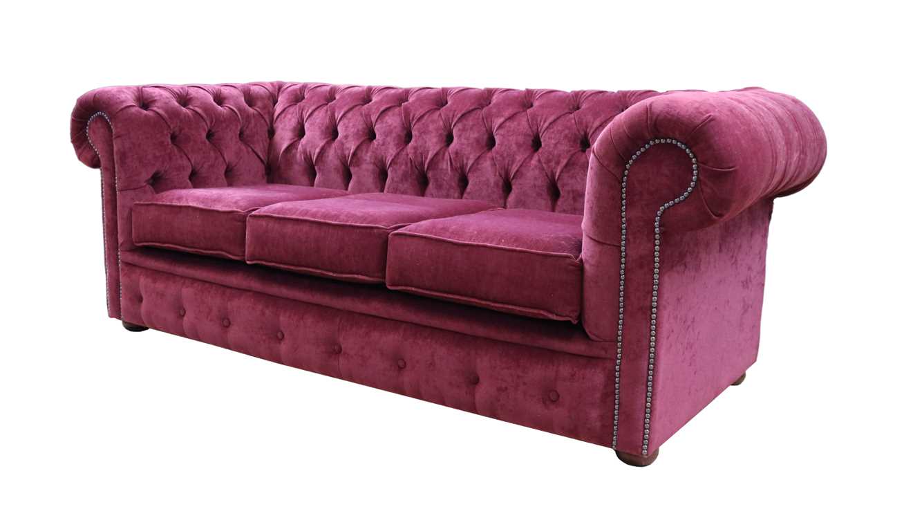 Product photograph of Chesterfield Handmade 3 Seater Sofa Pimlico Burgandy Fabric In Classic Style from Chesterfield Sofas.