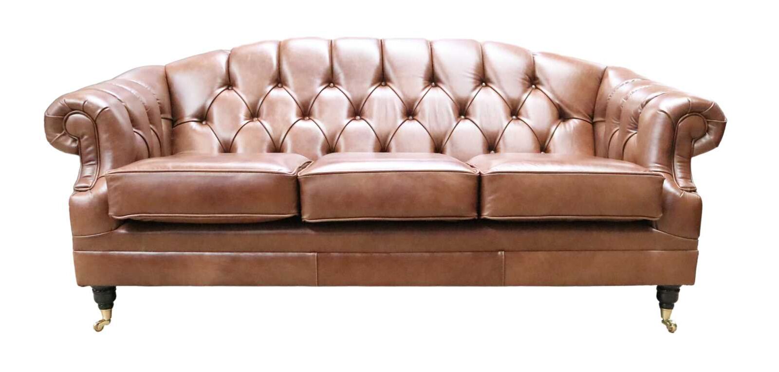 Product photograph of Chesterfield Handmade 3 Seater Sofa Settee Legacy Antique Whisky Leather In Victoria Style from Chesterfield Sofas