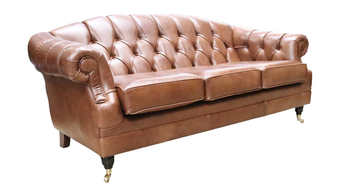 Product photograph of Chesterfield Handmade 3 Seater Sofa Settee Legacy Antique Whisky Leather In Victoria Style from Chesterfield Sofas.