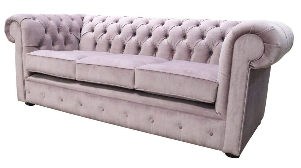Product photograph of Chesterfield Handmade 3 Seater Sofa Settee Odyssey Lavender Purple Fabric In Classic Style from Chesterfield Sofas.