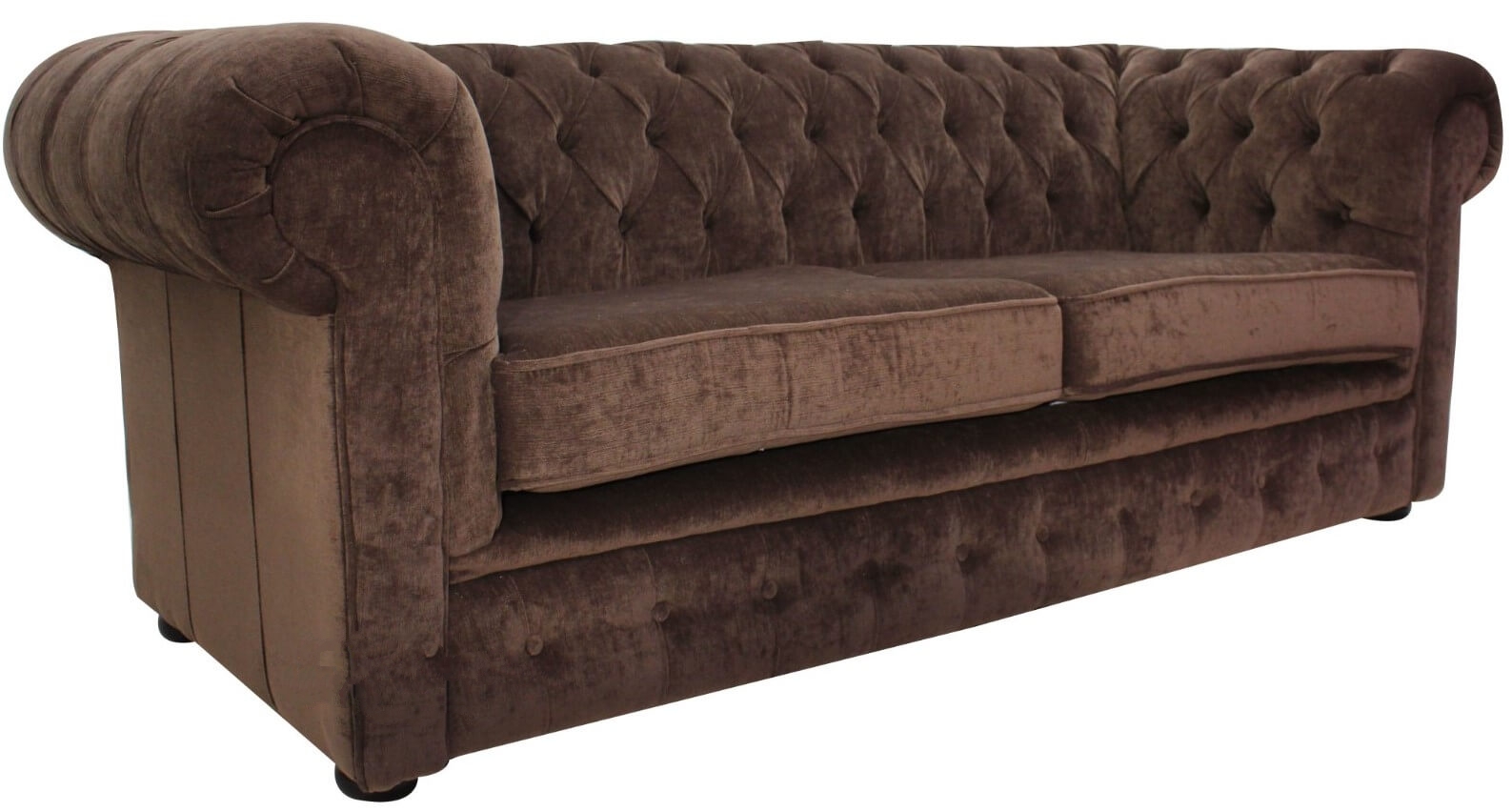 Product photograph of Chesterfield Handmade 3 Seater Sofa Settee Pimlico Chocolate Brown Fabric In Classic Style from Chesterfield Sofas.