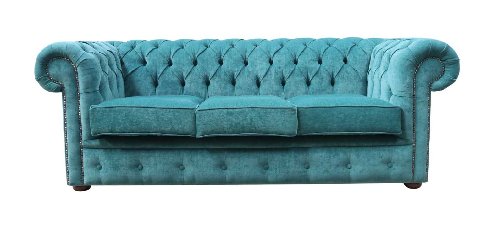 Product photograph of Chesterfield Handmade 3 Seater Sofa Settee Pimlico Petrol Fabric In Classic Style from Chesterfield Sofas